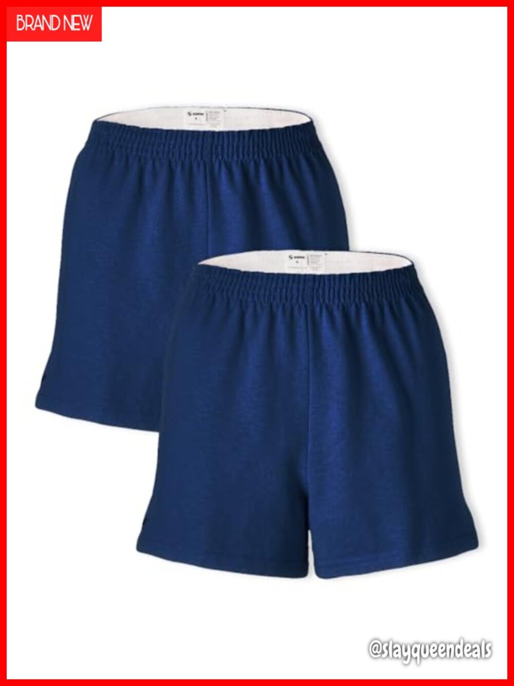 Soffe Cheer Shorts Athletic Cotton Blend 3 Inch Inseam 2 Pack